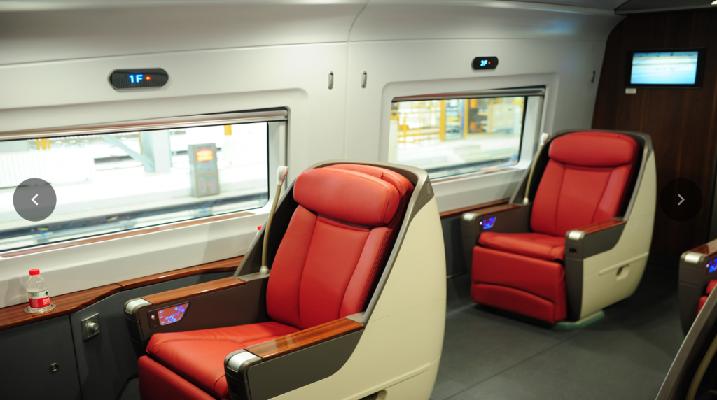 China High-Speed Rail Seat Map:Business Class