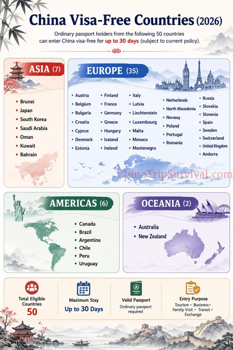 China Visa-Free Countries 2026