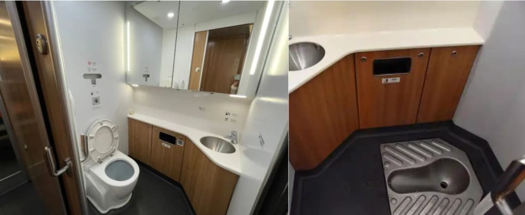 Restrooms on China High-Speed Trains
